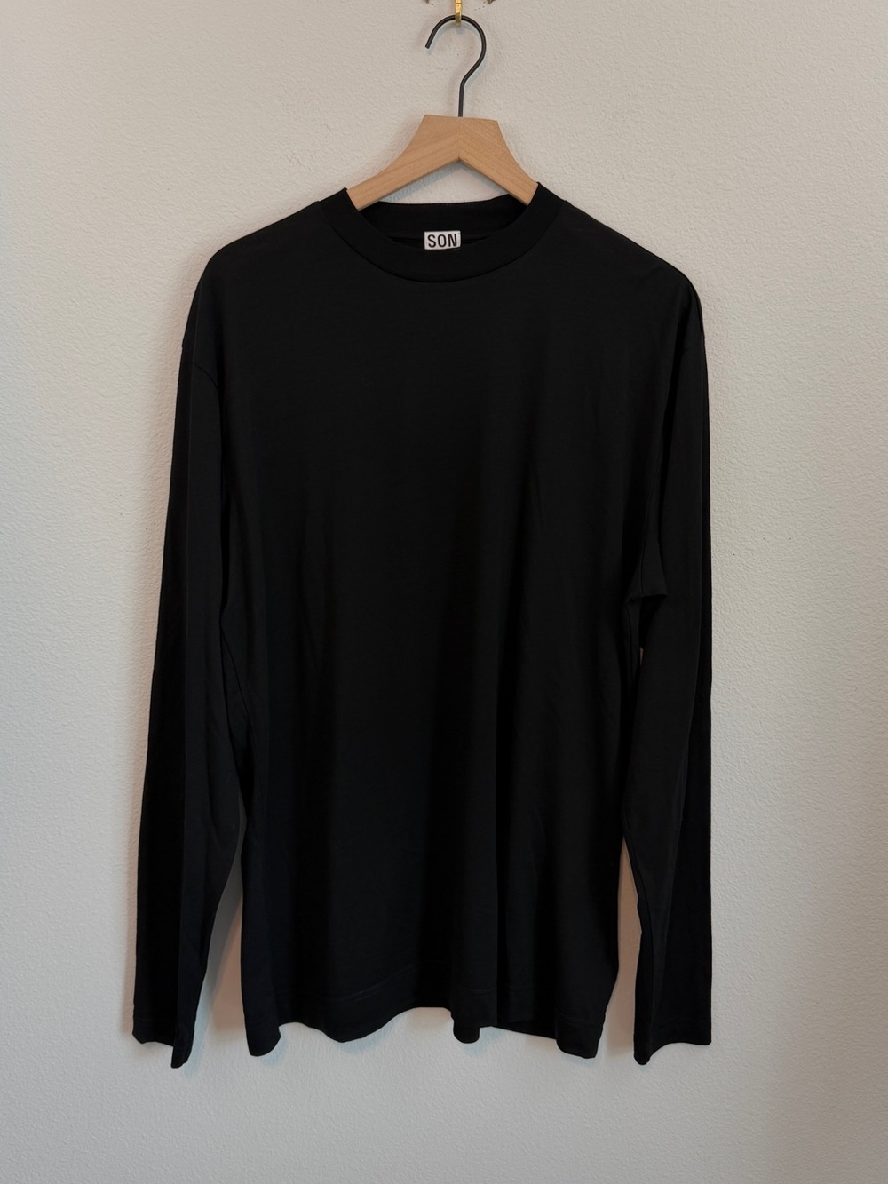 Son of a Tailor Black Merino wool Long-Sleeve shirt